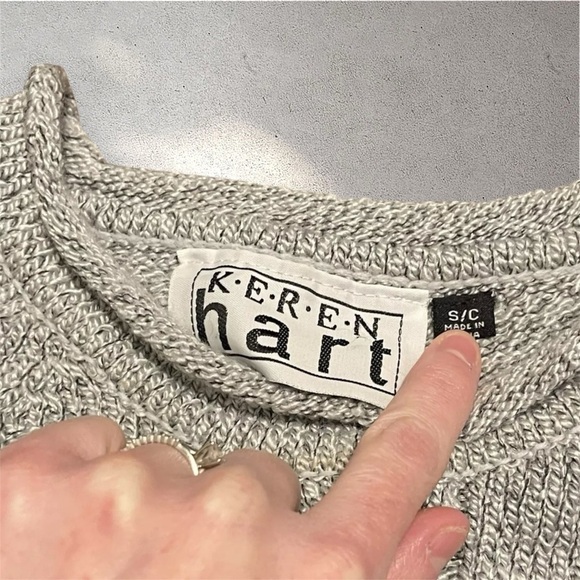 Vintage Keren Hart Chunky Cable Knit Crew Neck Sweater - Picture 4 of 8